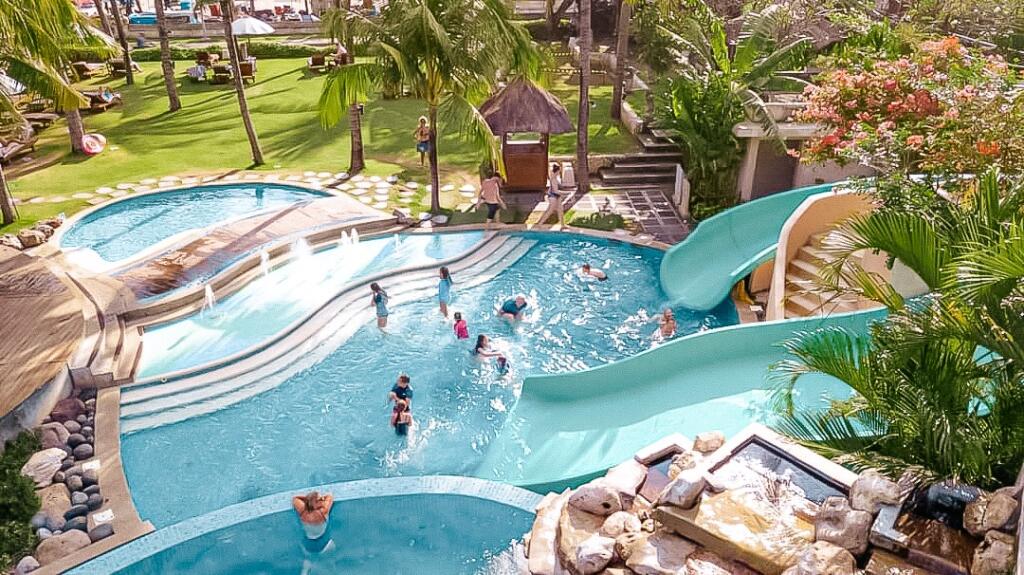One of the best kids & family pool in Bali is located at Bali Mandira Hotel